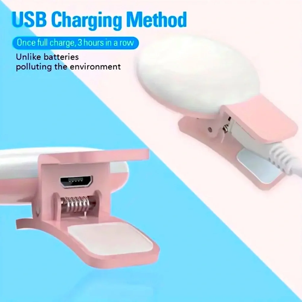 Pink Mobile Phone Detachable Clip-On Fill Light, NIB
